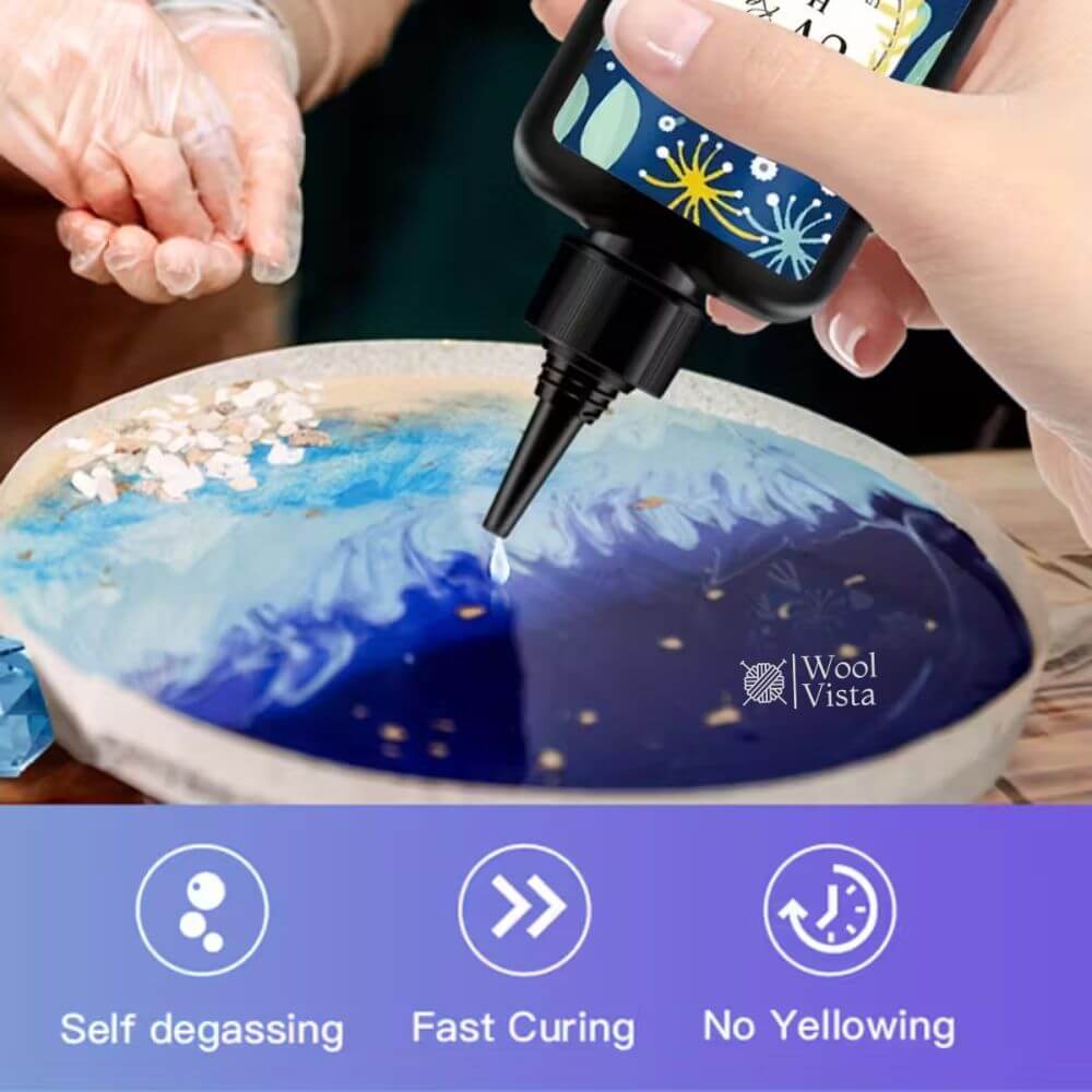 HIGH-QUALITY UV EPOXY RESIN – TRANSPARENT, NON-TOXIC HARD TYPE RESIN FOR SILICONE MOLDS, JEWELRY CASTING, COATING & DIY CRAFTS