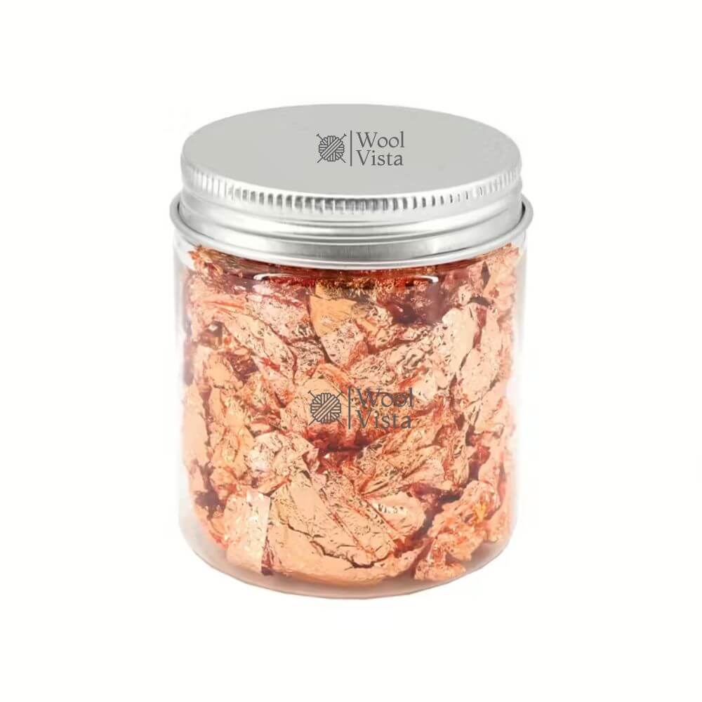 IMITATION METALLIC FOIL LEAF FLAKES BOTTLE – GOLD, SILVER, OR ROSE GOLD FOR RESIN JEWELRY, PAINTING, DIY CRAFTS, EPOXY PROJECTS & DECORATIVE EMBELLISHMENTS