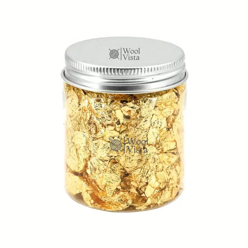 IMITATION METALLIC FOIL LEAF FLAKES BOTTLE – GOLD, SILVER, OR ROSE GOLD FOR RESIN JEWELRY, PAINTING, DIY CRAFTS, EPOXY PROJECTS & DECORATIVE EMBELLISHMENTS