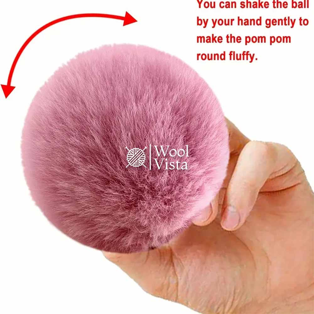 RABBIT FUR PLUSH POM POM BALL - PACK OF 2