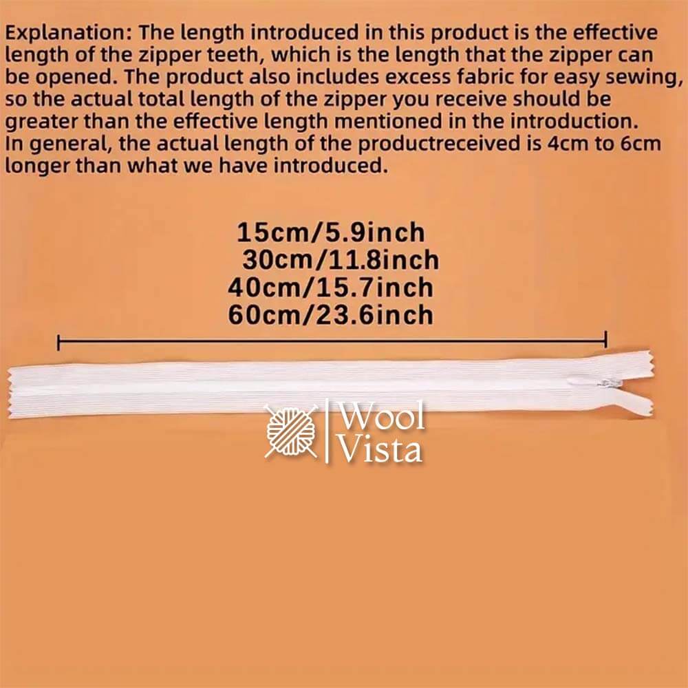 INVISIBLE ZIPPERS - (PACK OF 10)