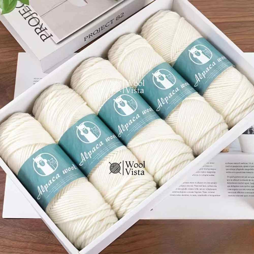 COARSE ALPACA WOOL YARN - IMPORTED YARN BALL (95% ALPACA, 5% POLYESTER)