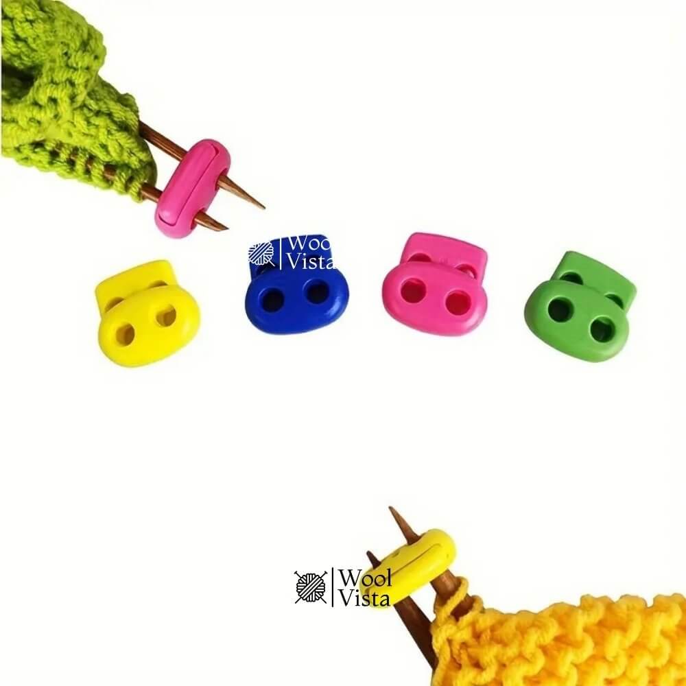 KNITTING NEEDLE STOPPERS – COLORFUL CROCHET & KNITTING ACCESSORIES (PACK OF 5)