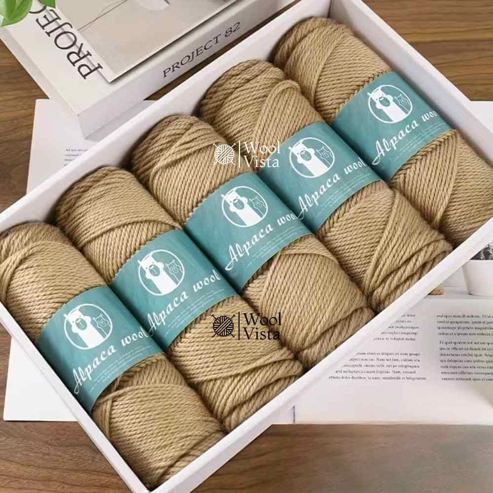 COARSE ALPACA WOOL YARN - IMPORTED YARN BALL (95% ALPACA, 5% POLYESTER)