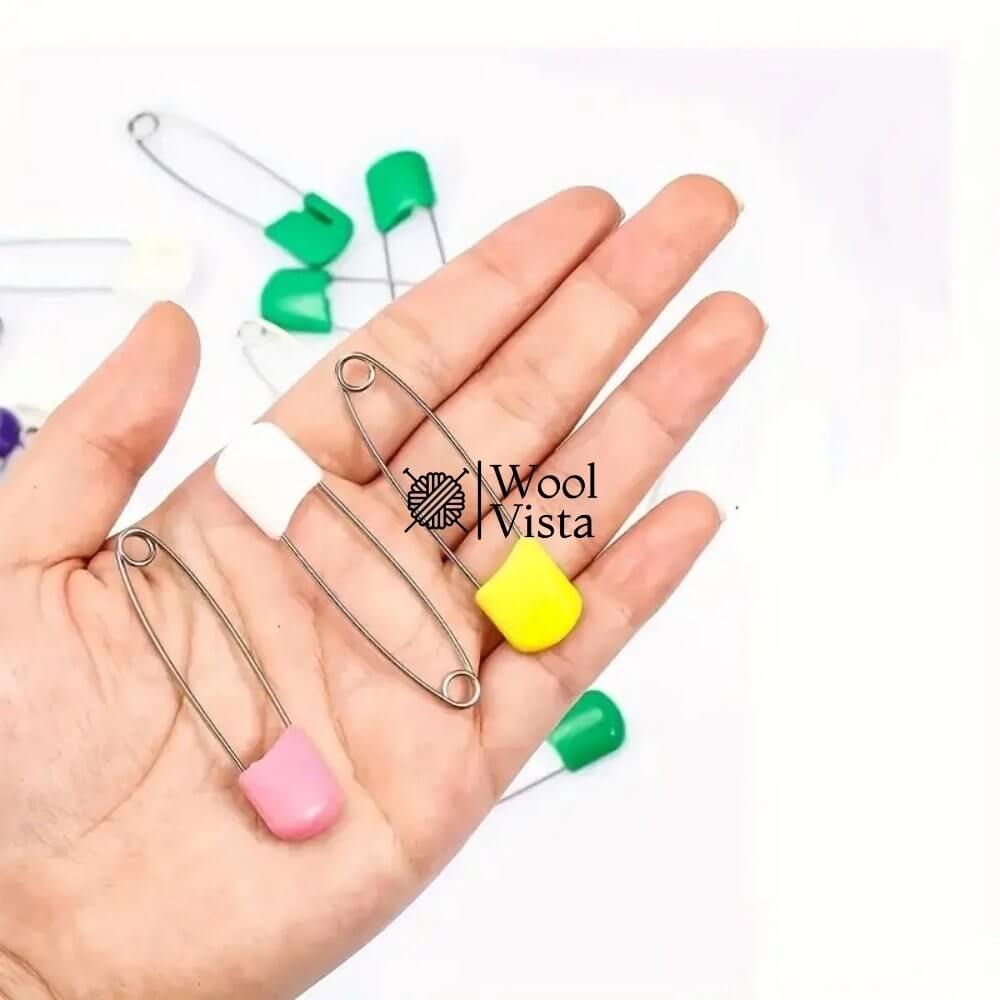 LARGE STAINLESS STEEL SAFETY PINS - (PACK OF 10)