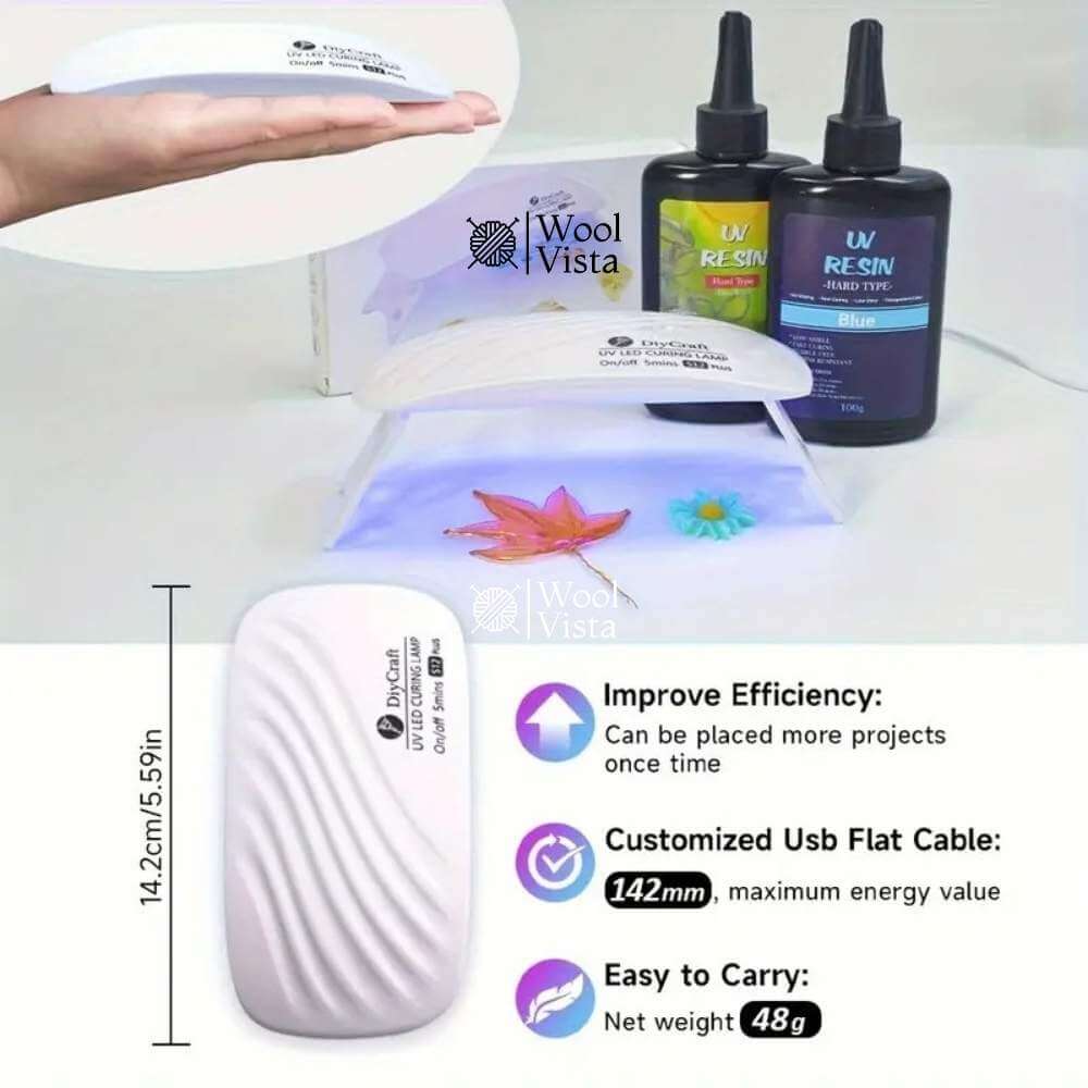 LED RESIN CURING LAMP 36W WITH 12 DUAL-WAVELENGTH BEADS – FAST CURE, PORTABLE USB LIGHT FOR RESIN CRAFTS & JEWELLERY MAKING