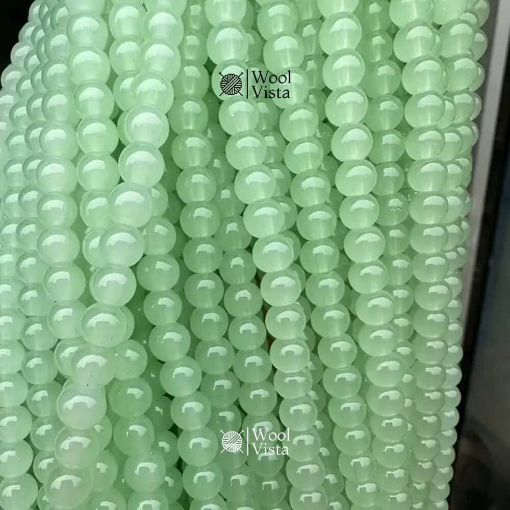 GLASS IMITATION JADE BEADS – 100PCS STRAND FOR DIY JEWELRY MAKING