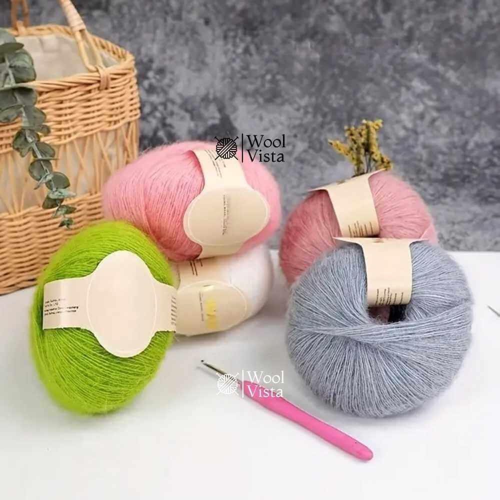 MOHAIR LUXURY YARN SET – SOFT & FLUFFY LONG FIBER YARN - (PACK OF 6)