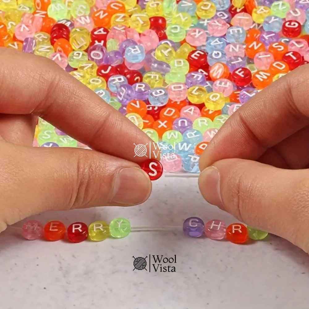 MULTICOLOR ALPHABET LETTER BEADS – ACRYLIC ROUND BEADS FOR DIY JEWELRY & CRAFTS
