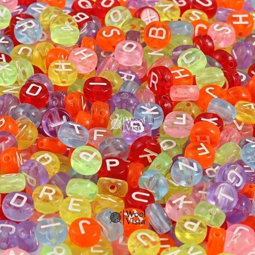 MULTICOLOR ALPHABET LETTER BEADS – ACRYLIC ROUND BEADS FOR DIY JEWELRY & CRAFTS
