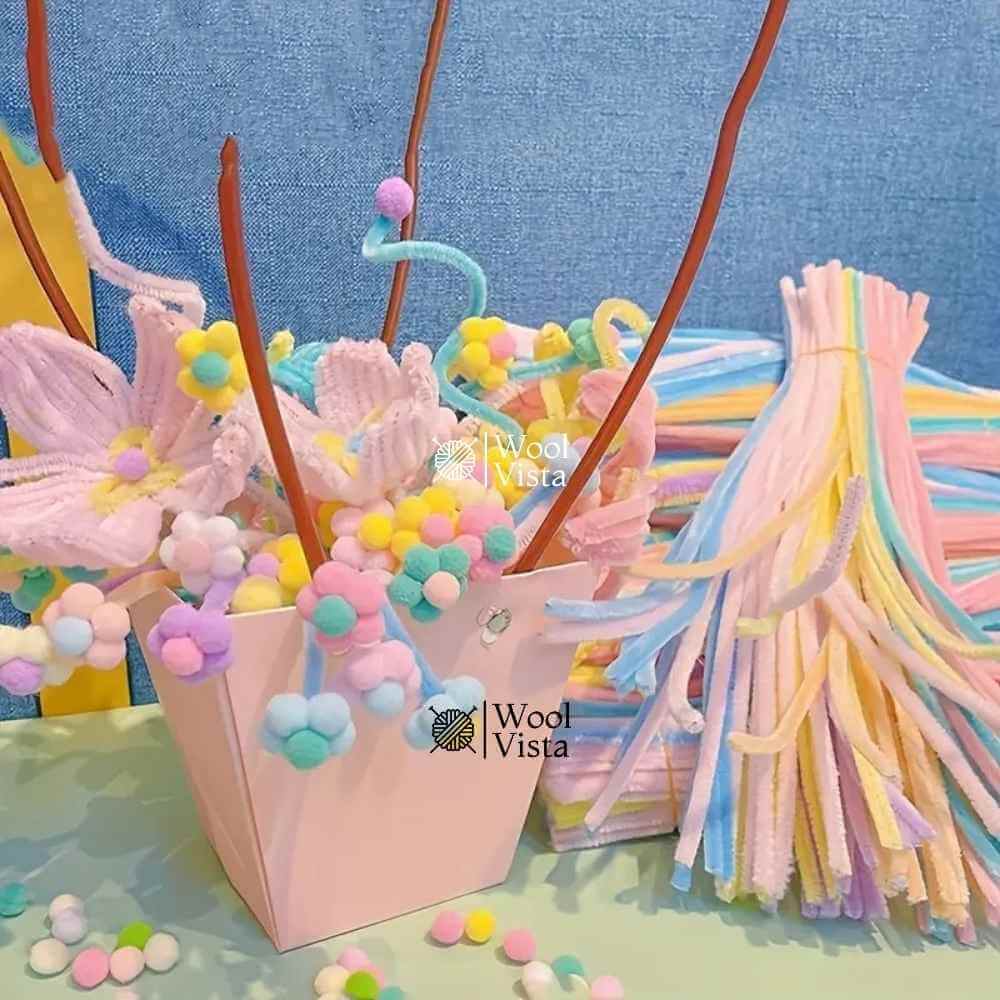MULTICOLOR TWISTY PASTA CRAFT STICKS – VIBRANT DIY CRAFT SUPPLIES FOR FLOWERS, ANIMALS & CREATIVE PROJECTS