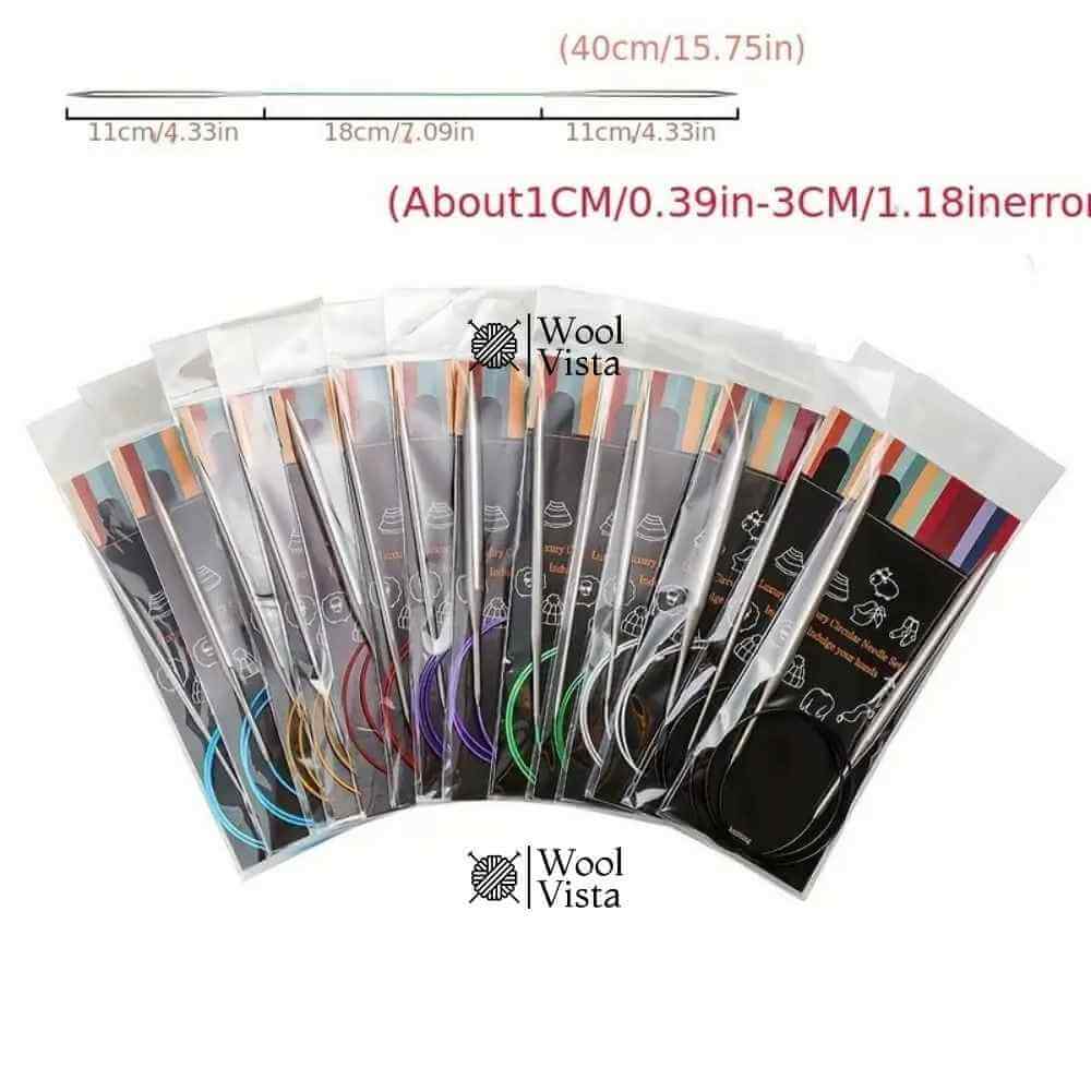 MULTICOLOURED WIRE CIRCULAR STAINLESS STEEL KNITTING NEEDLES – 120 CM LONG