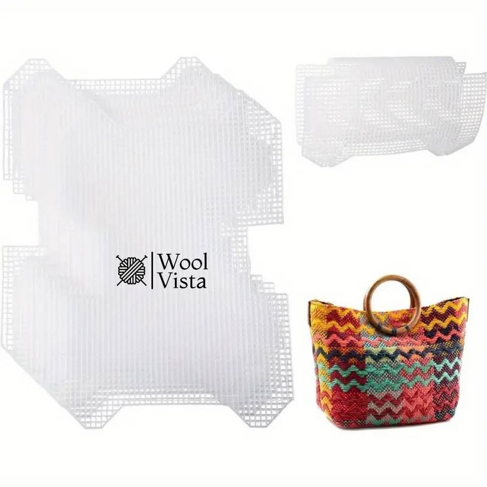 PLASTIC RECTANGLE CANVAS MESH SHEETS FOR BAGS AND DIY ACCESSORIES