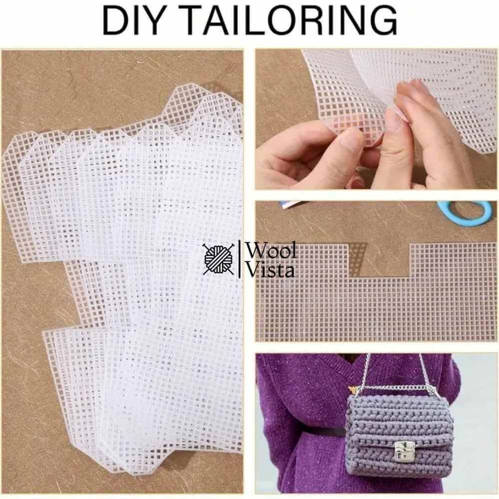 PLASTIC RECTANGLE CANVAS MESH SHEETS FOR BAGS AND DIY ACCESSORIES