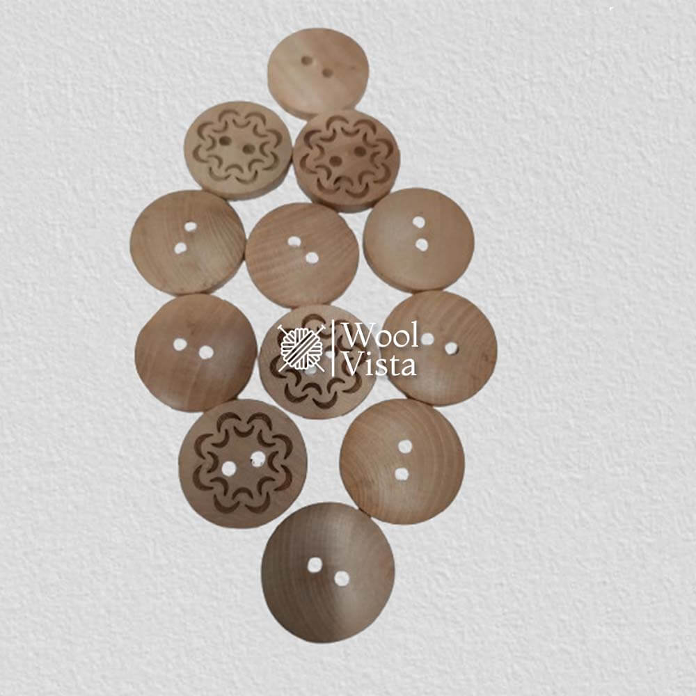 NATURAL WOOD BUTTONS (PACK OF 12)