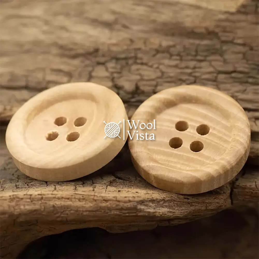 NATURAL WOOD BUTTONS (PACK OF 12)