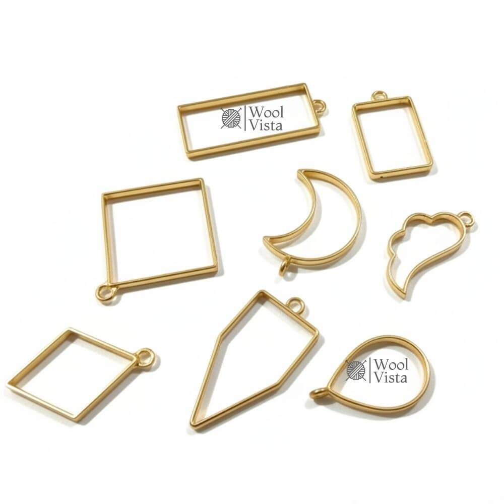 OPEN BEZELS HOLLOW FRAME PENDANTS – JEWELRY CASTING MOLDS FOR RESIN, NECKLACES & EARRING MAKING SUPPLIES