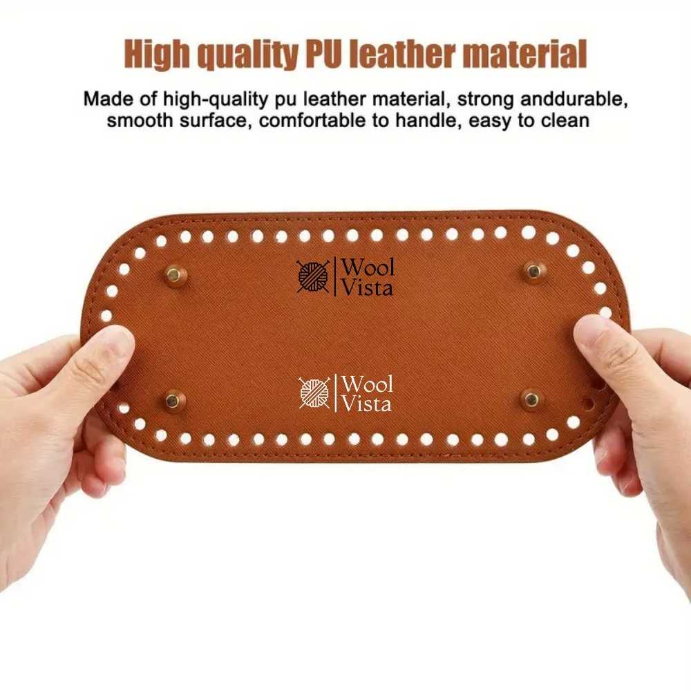 OVAL LEATHER BAG BASE 9" x 4"