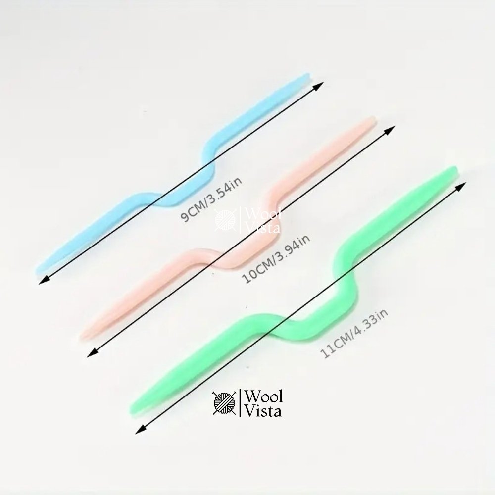 PLASTIC KNITTING CABLE NEEDLES - (PACK OF 3)