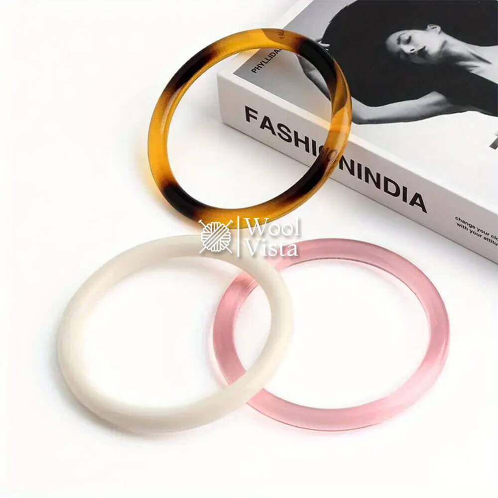 PLASTIC ROUND HANDLES FOR DIY PURSE & HANDBAG CRAFTING - (SET OF 2)