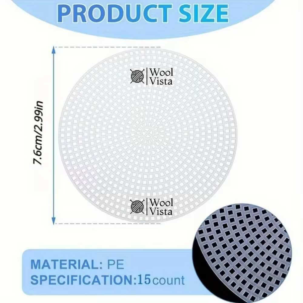 PLASTIC ROUND SHAPE CANVAS MESH SHEETS FOR BAGS AND DIY ACCESSORIES