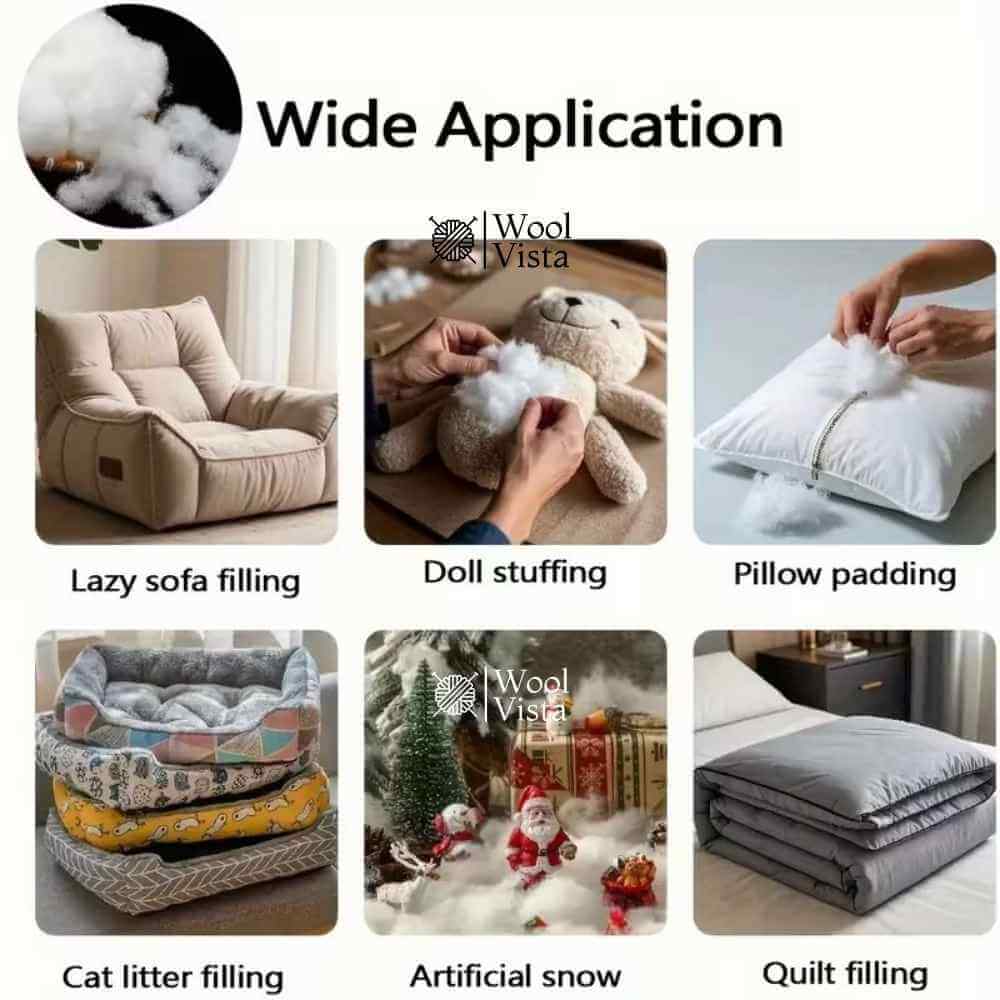 POLYESTER FILLING 500 GRAMS – TOY STUFFING & CRAFT POLYFILL FOR PILLOWS, CUSHIONS & BAGS