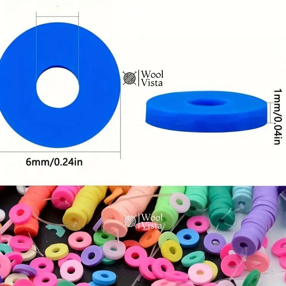 POLYMER CLAY BEADS SET – 6MM COLORFUL SPACER BEADS FOR JEWELRY MAKING