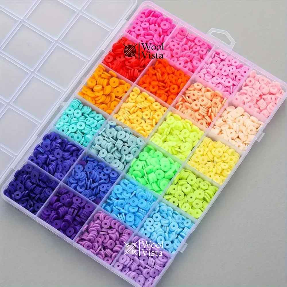 POLYMER CLAY BEADS SET – 6MM COLORFUL SPACER BEADS FOR JEWELRY MAKING