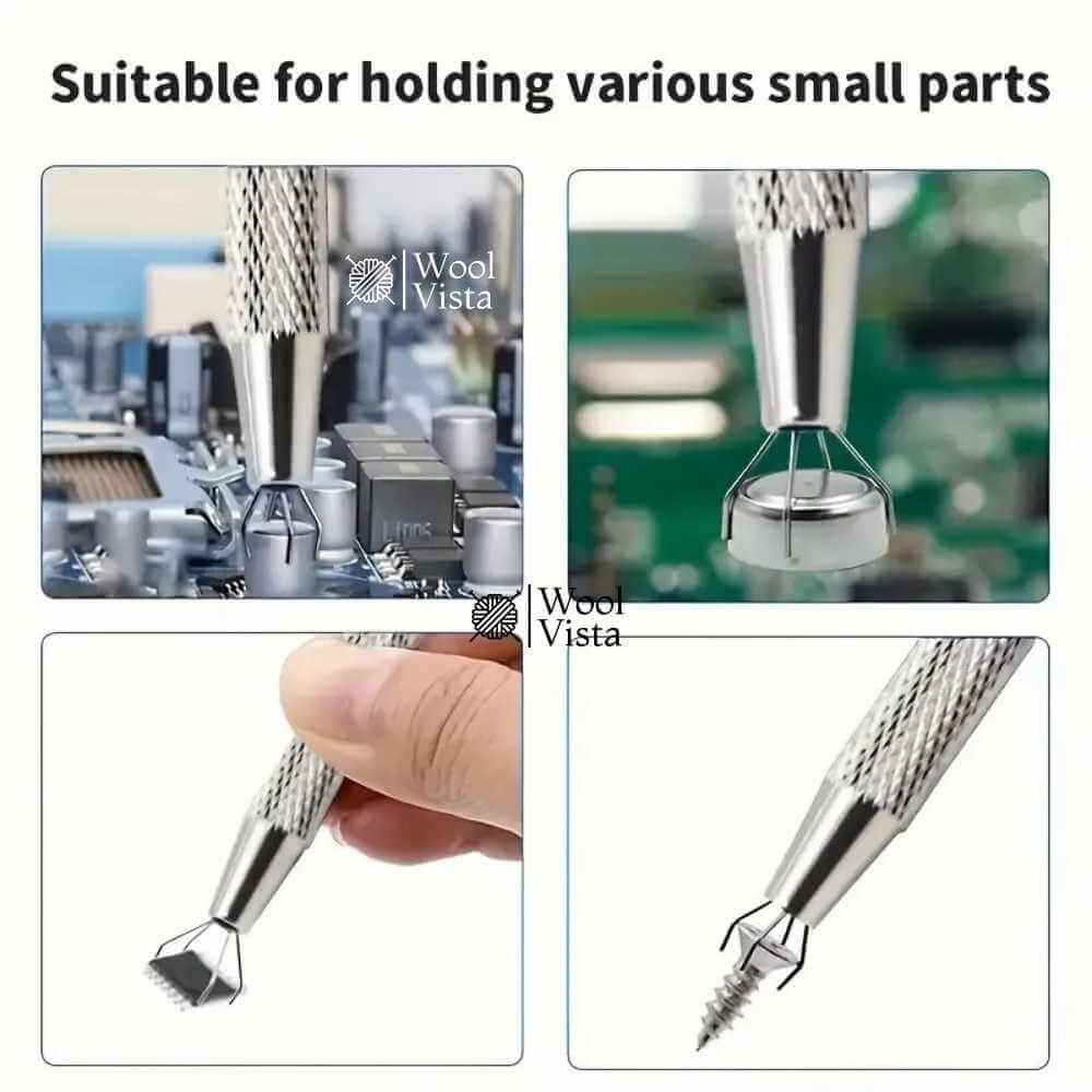 PRECISION 4-PRONG JEWELRY TWEEZERS – GEM & BEAD HOLDER TOOL FOR JEWELRY MAKING & CRAFTS