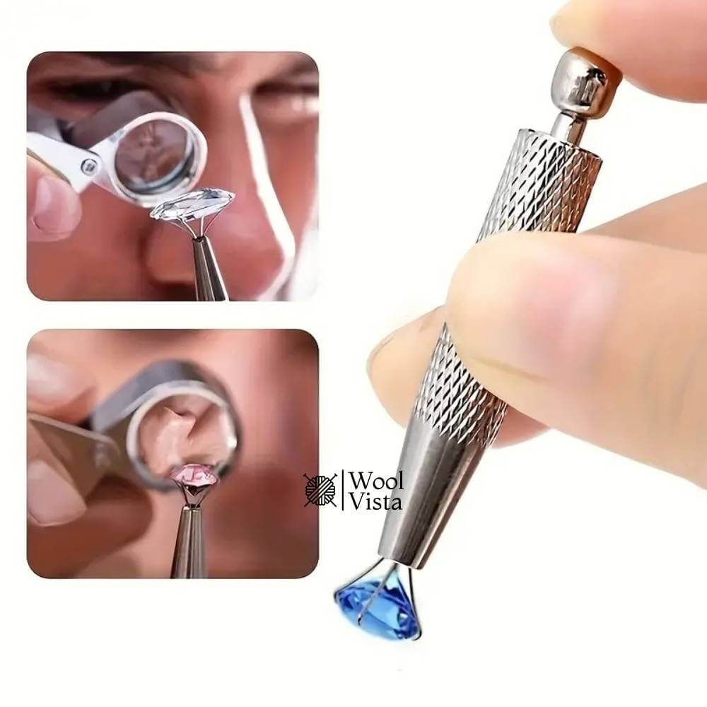 PRECISION 4-PRONG JEWELRY TWEEZERS – GEM & BEAD HOLDER TOOL FOR JEWELRY MAKING & CRAFTS