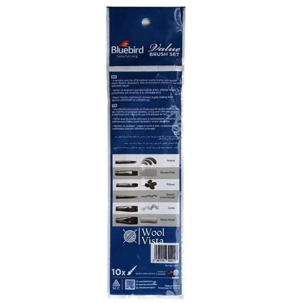 PROFESSIONAL ARTIST BRUSH SET – 10 BRUSHES FOR WATERCOLOR, ACRYLIC & OIL