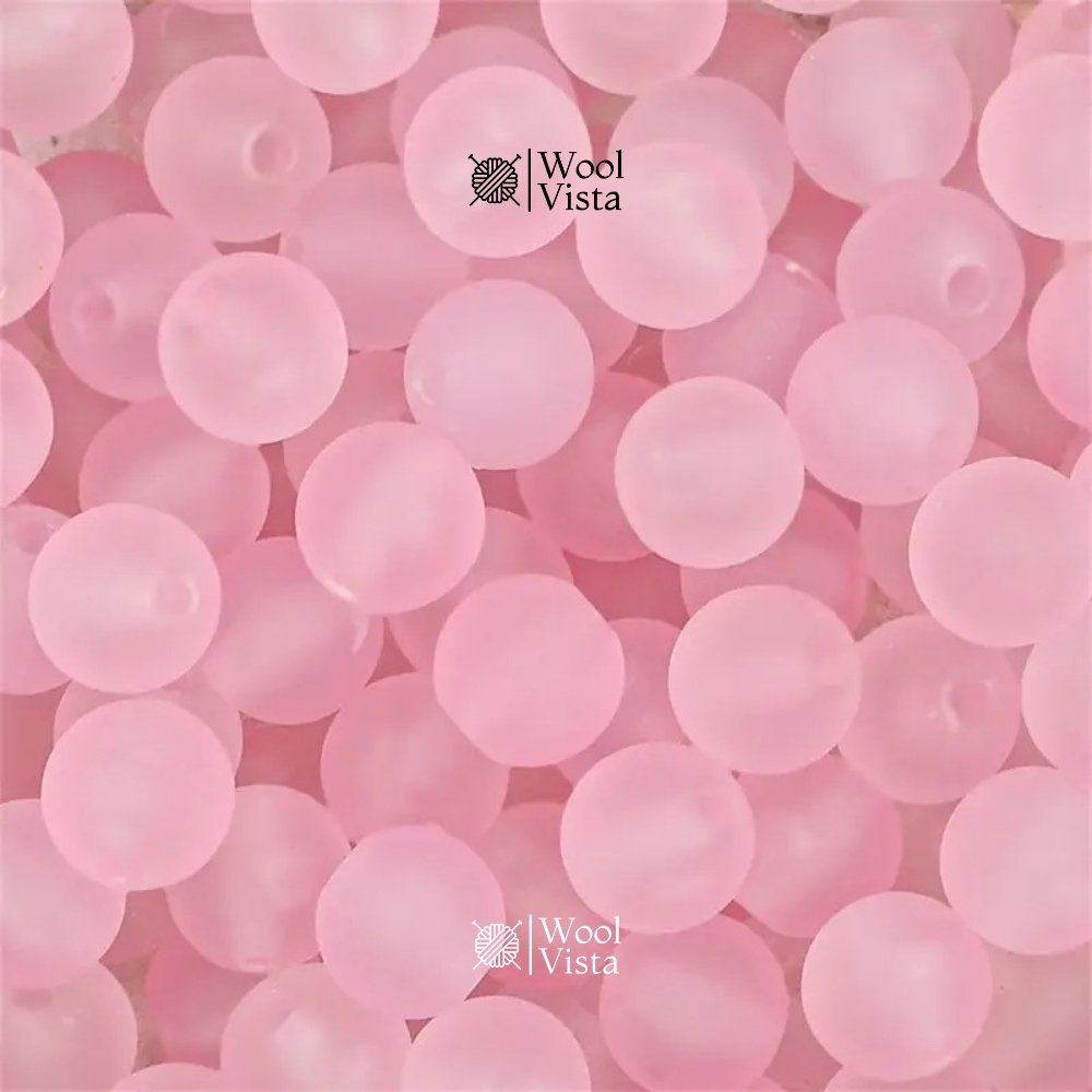 MATTE TRANSPARENT ACRYLIC BEADS – COLORFUL ROUND LOOSE BEADS STRAND