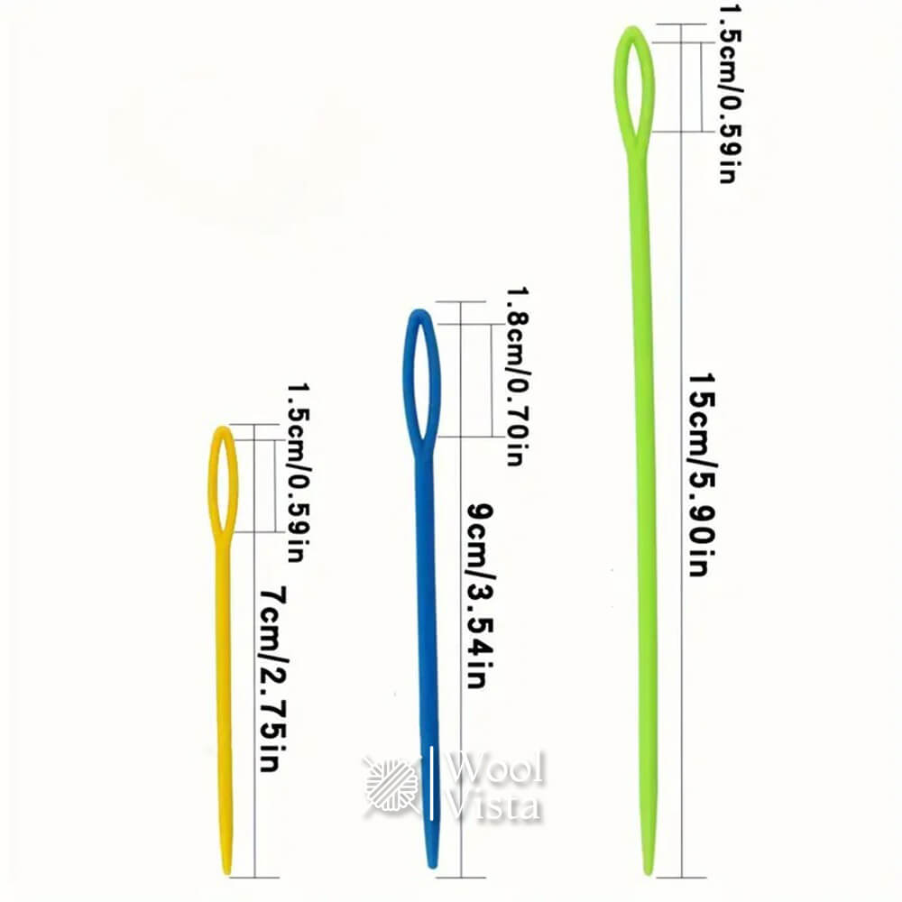 PLASTIC TAPESTRY WOOL YARN KNITTING NEEDLES - (PACK OF 10)