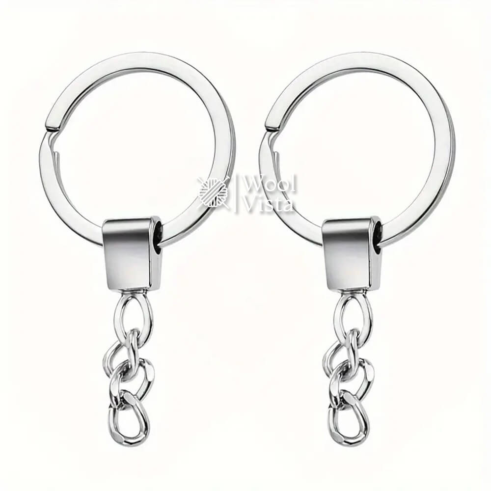 SILVER ALLOY KEYCHAIN RINGS - (10 PIECES)