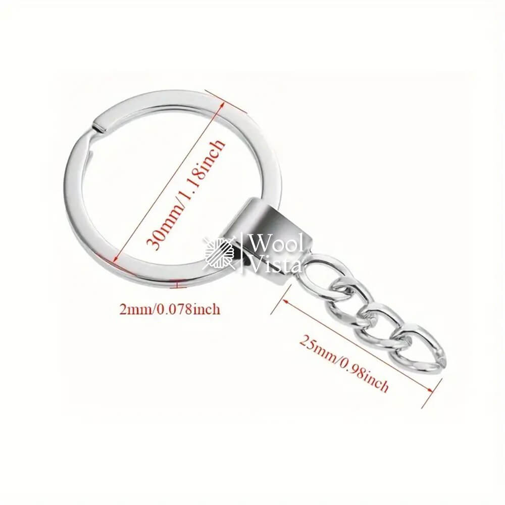 SILVER ALLOY KEYCHAIN RINGS - (10 PIECES)