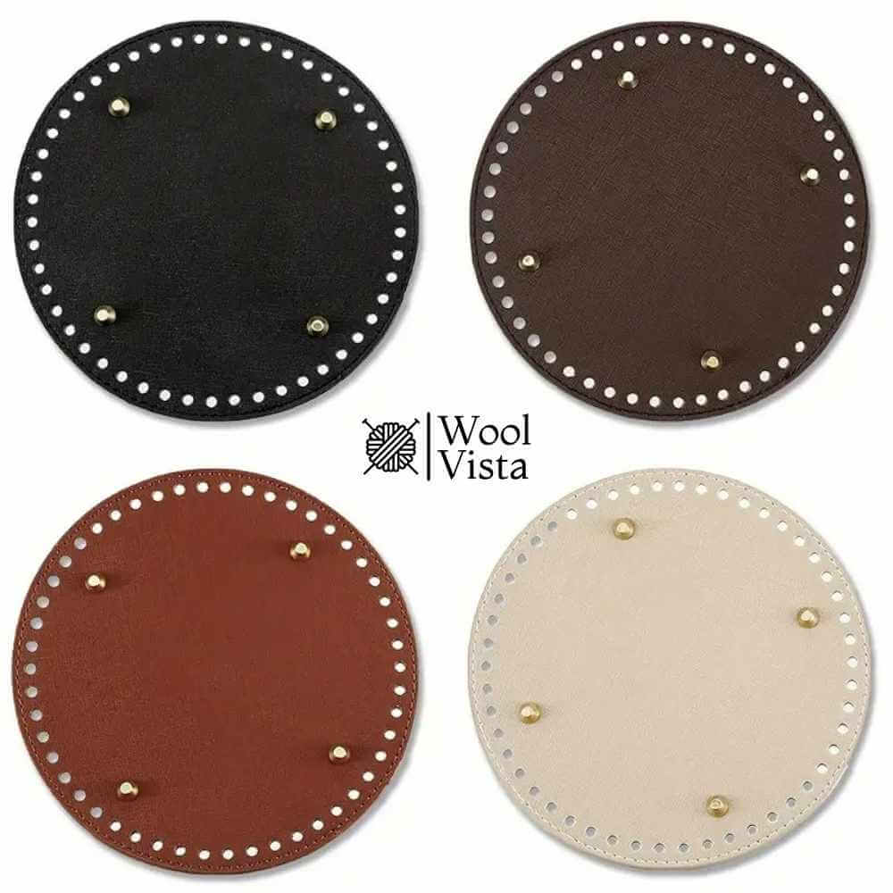 ROUND PU LEATHER BAG BASE