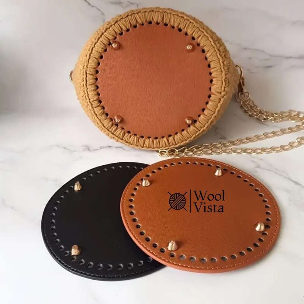 ROUND PU LEATHER BAG BASE