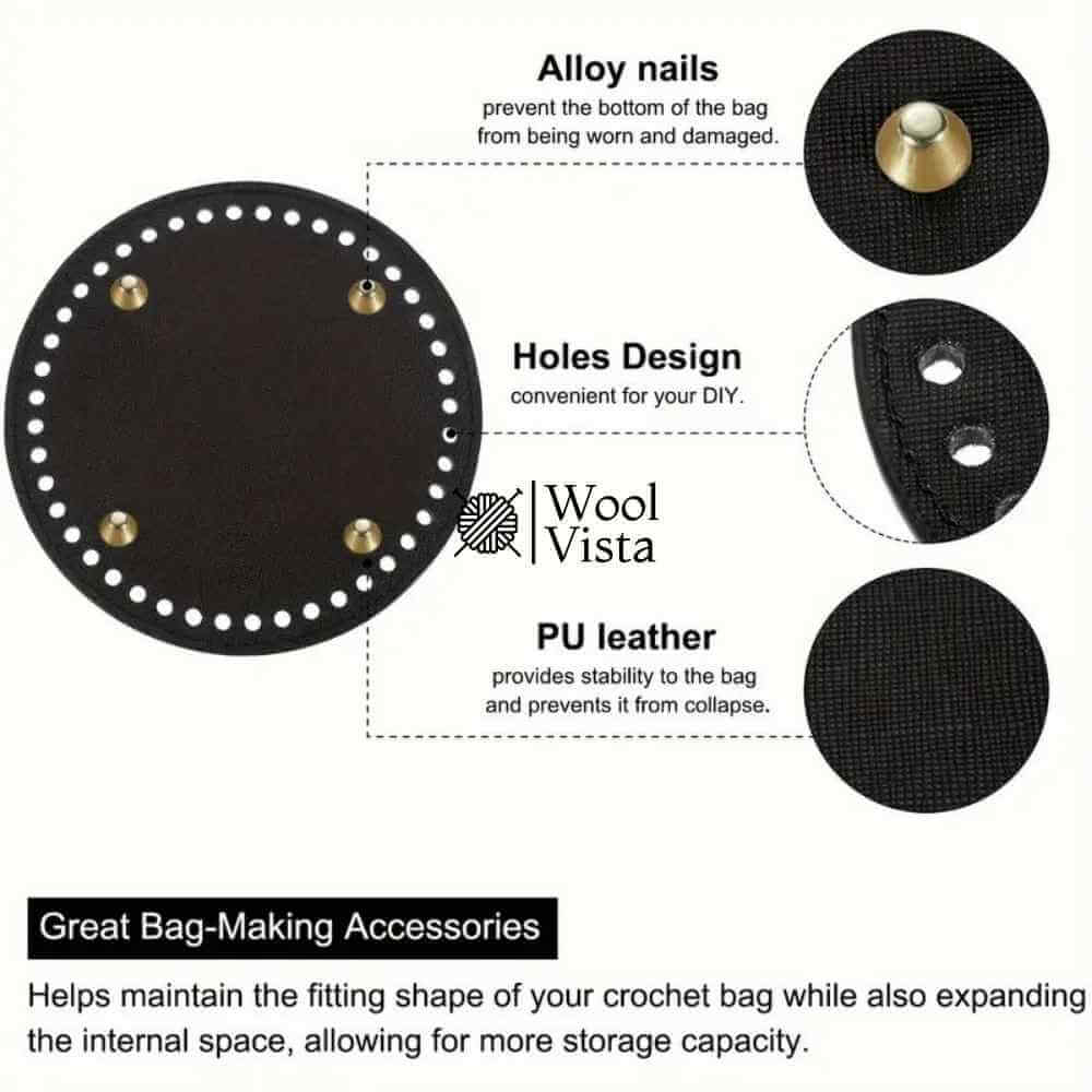 ROUND PU LEATHER BAG BASE