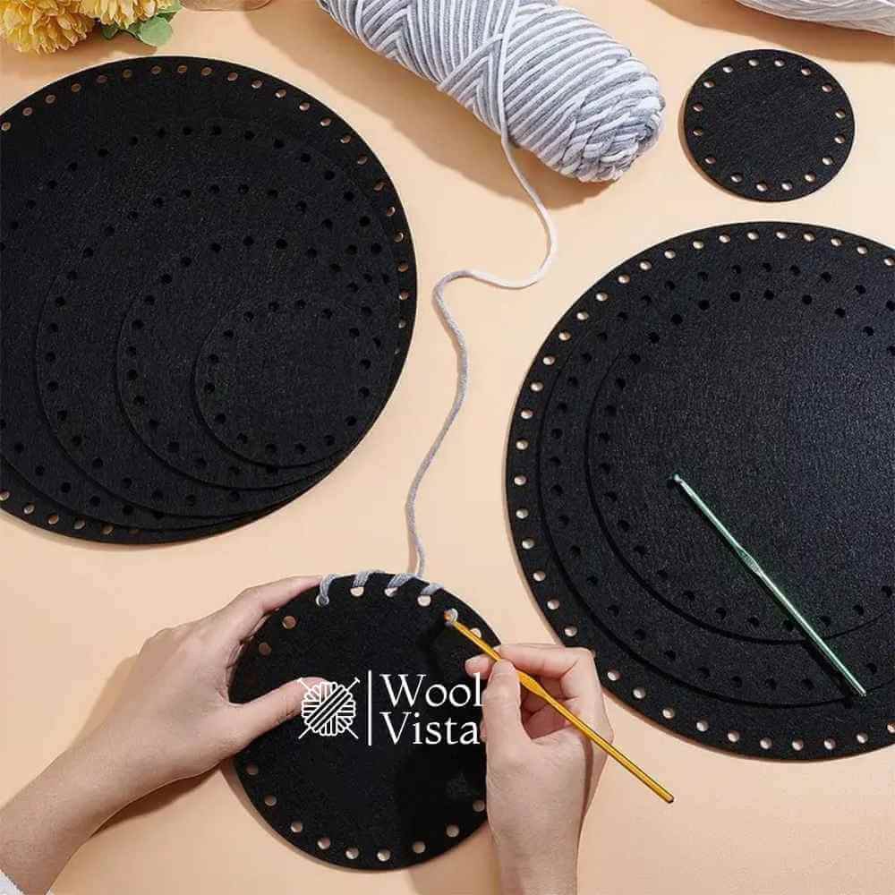 ROUND PU LEATHER BAG BASE