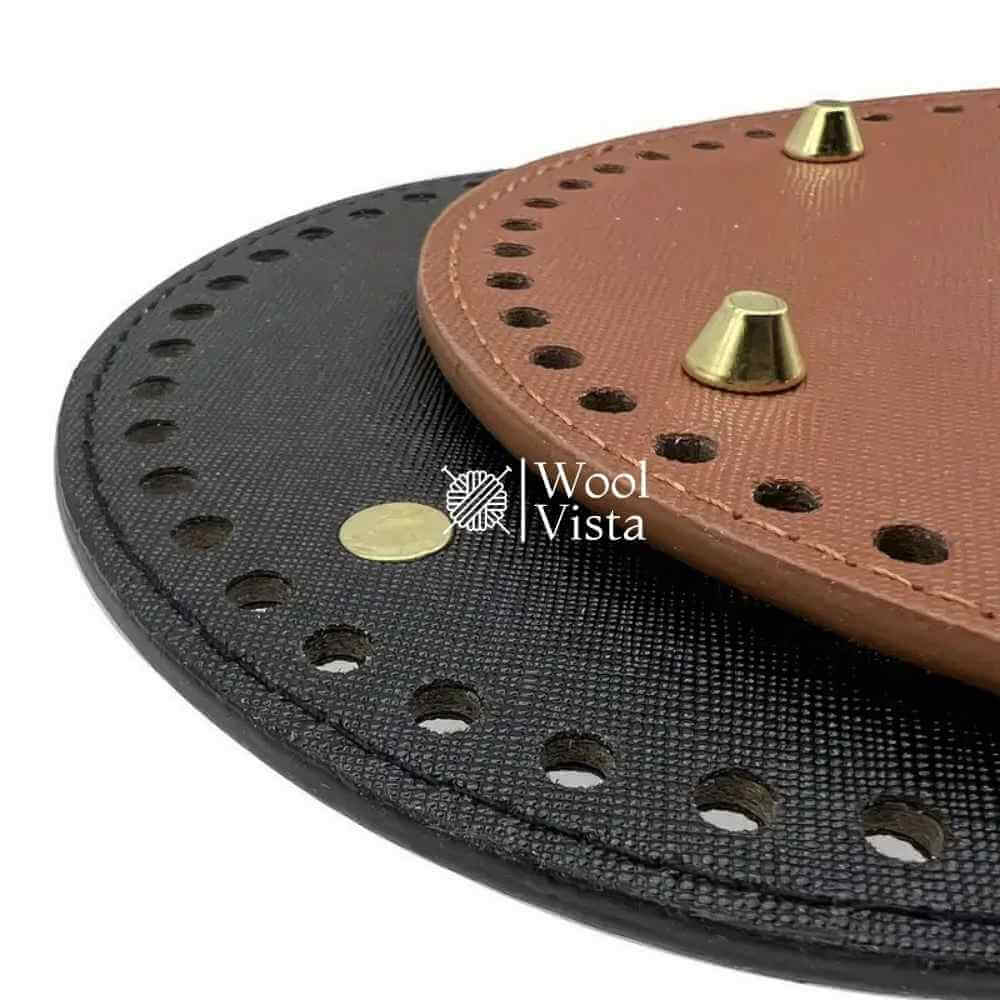 ROUND PU LEATHER BAG BASE