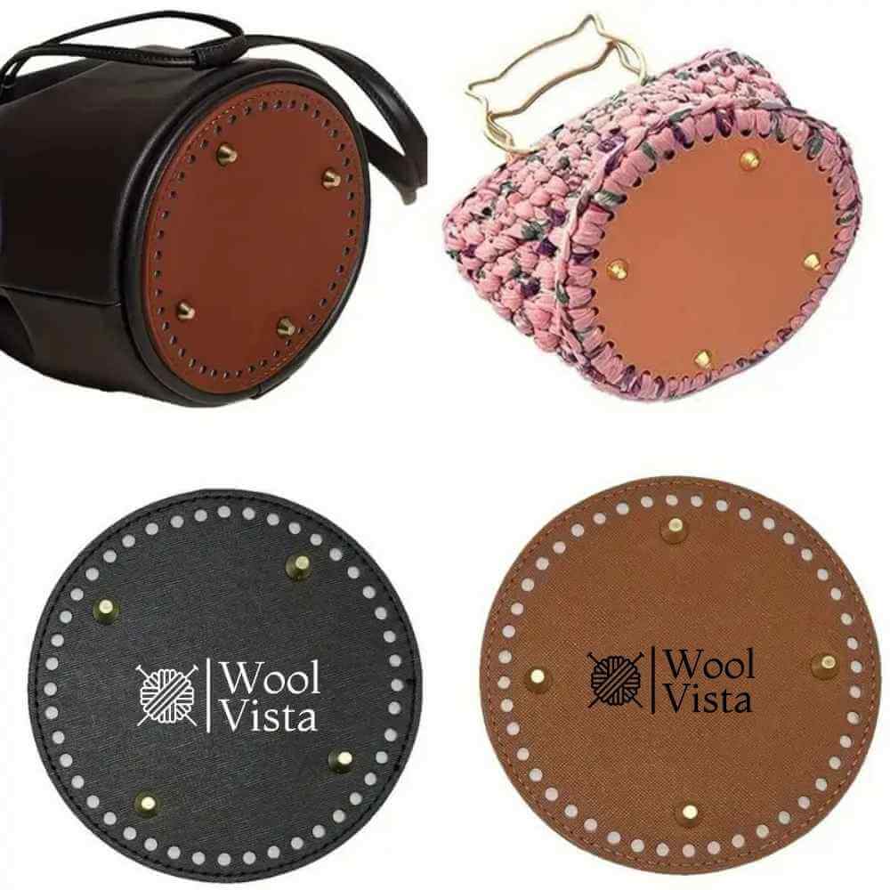 ROUND PU LEATHER BAG BASE