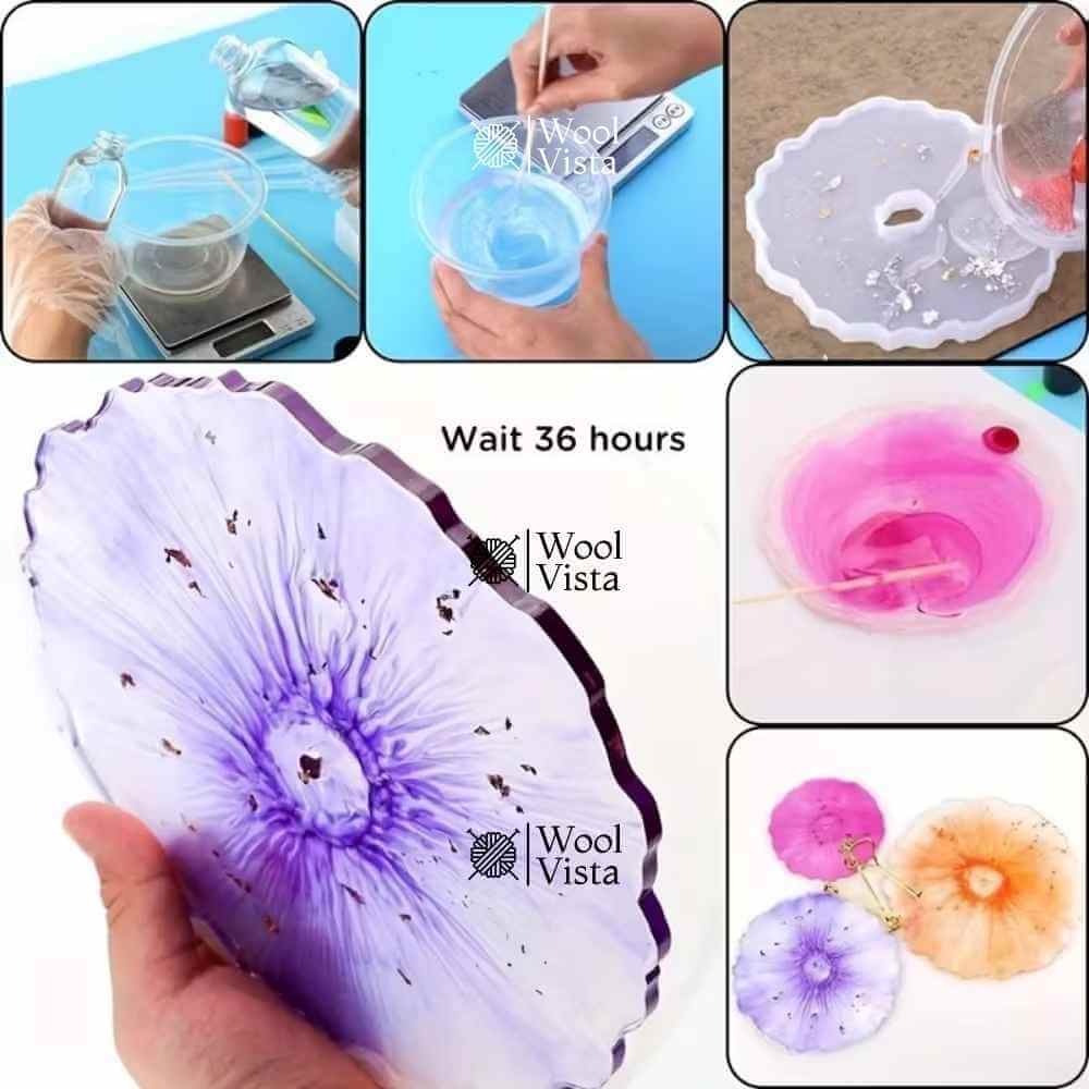 RESIN TRAY MOLD 3-LAYER SET – ROUND & SQUARE SILICONE MOLDS WITH HARDWARE FOR DIY EPOXY CAKE STAND & DISPLAY TRAYS