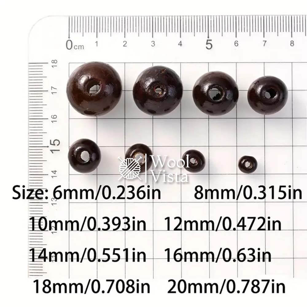 ROUND DEEP BROWN WOODEN BEADS - FOR DIY JEWELRY & CRAFTS