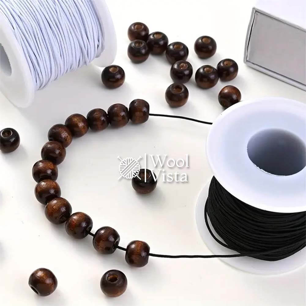 ROUND DEEP BROWN WOODEN BEADS - FOR DIY JEWELRY & CRAFTS