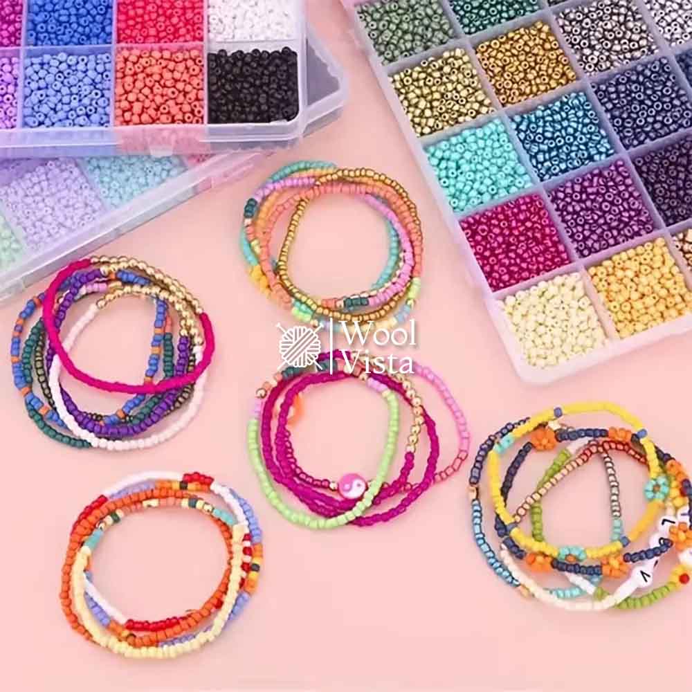 RAINBOW SEED BEADS SET - (80 Grams)