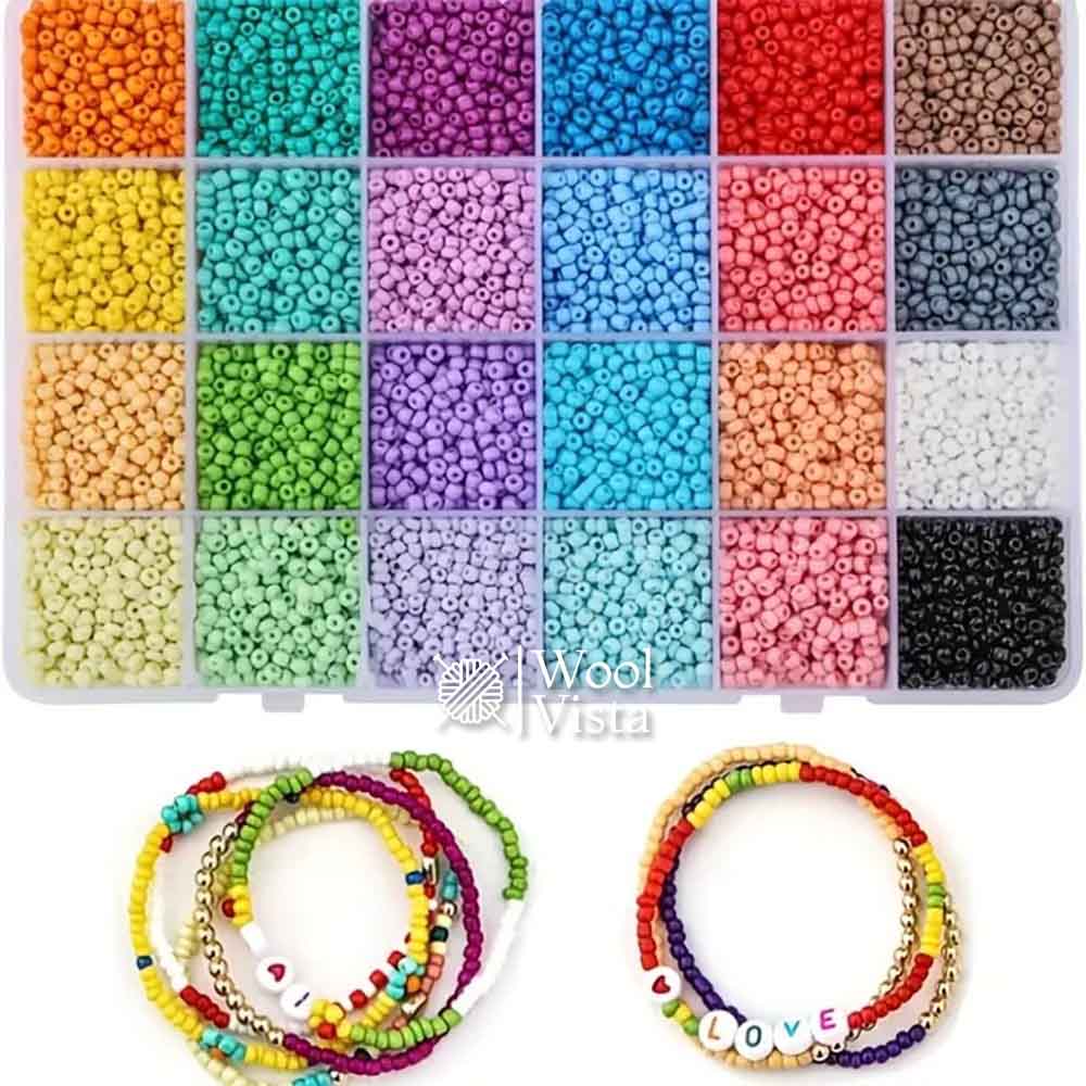 RAINBOW SEED BEADS SET - (80 Grams)