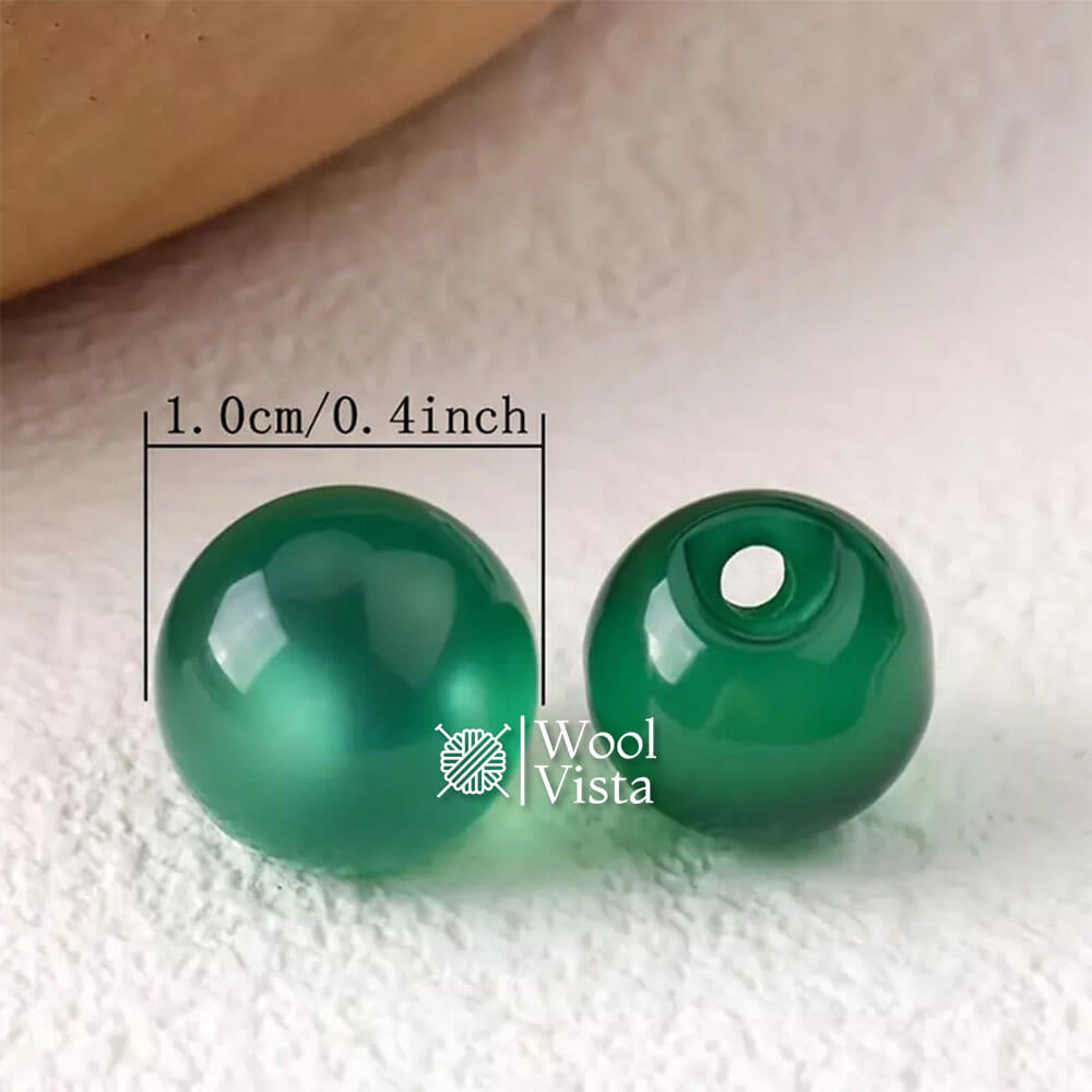 RESIN BUTTONS - MIXED COLOR ROUND BEAD WITH SIDE HOLE (PACK OF 10)