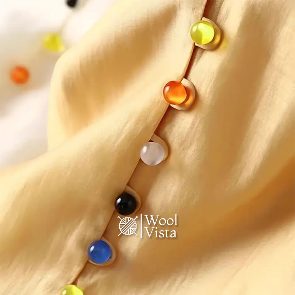 RESIN BUTTONS - MIXED COLOR ROUND BEAD WITH SIDE HOLE (PACK OF 10)