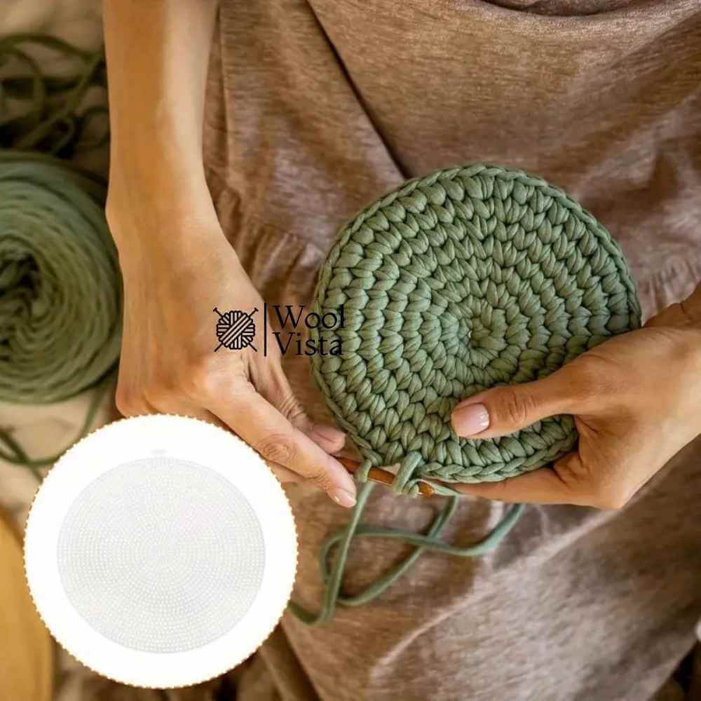 PLASTIC ROUND SHAPE CANVAS MESH SHEETS FOR BAGS AND DIY ACCESSORIES