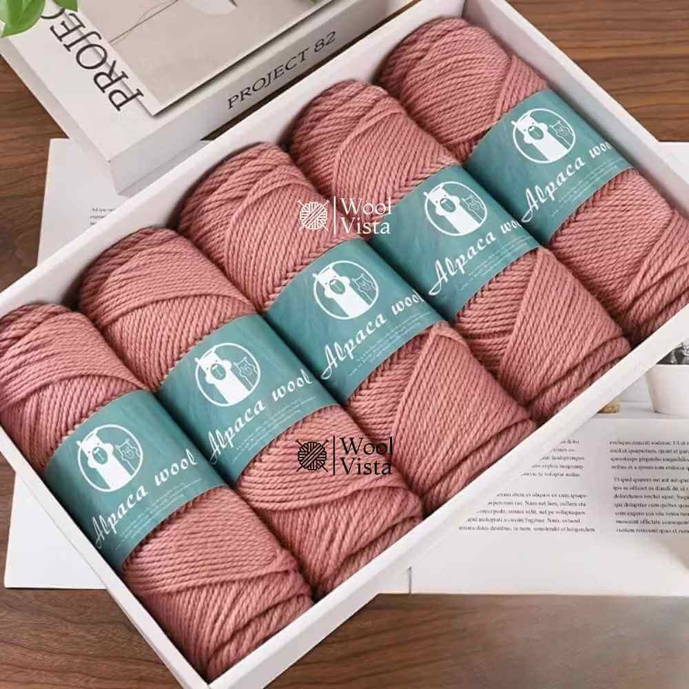 COARSE ALPACA WOOL YARN - IMPORTED YARN BALL (95% ALPACA, 5% POLYESTER)